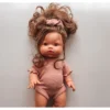 Mauve Ribbed Curly Sleeve Minikane Romper Dolls + Plushies