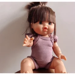 Dusty Purple Romper Ruffle Sleeve Minikane Clothing Dolls + Plushies