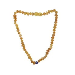 Sweet Tree Amber Raw Lemon Amber + Evil Eye Necklace 13" Jewelry