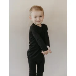 Joss + J Bottoms Midnight Black Ribbed Bamboo Leggings