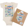 Morado Design Arizona Map Natural Organic Onesie Bodysuits