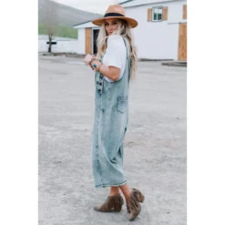 J+j Blue Slouchy Denim Overalls