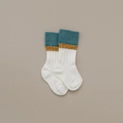 Olivia J Teal + Mustard + Cream Socks Footwear