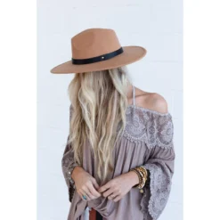 J+j Brown Venice Wide Brim Hat