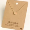 Fame Accessories Gold Initial E Necklace Necklaces