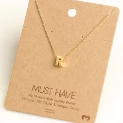 Fame Accessories Gold Initial R Necklace