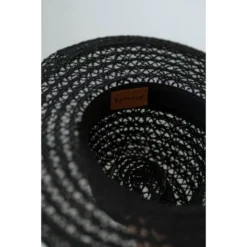 J+j Black Whimsy Straw Hat
