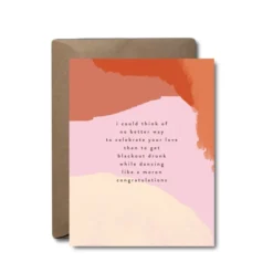 Black Lab Studio Party Time Blackout Wedding Greeting Card