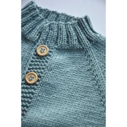Eli + Nev Knits Blue Cotton Knit Button Cardigan