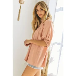 J+j Blush Pink Button Down Shirt