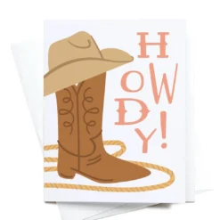 Onderkast Party Time Howdy Cowgirl Boot Greeting Card