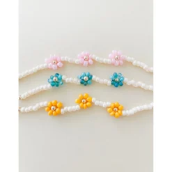 Little Lunds Co Yellow + Gold Daisy Flower Bracelet