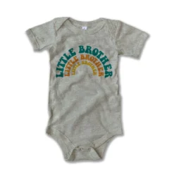 Rivet Apparel Bodysuits Little Brother Heather Stone Vintage Onesie