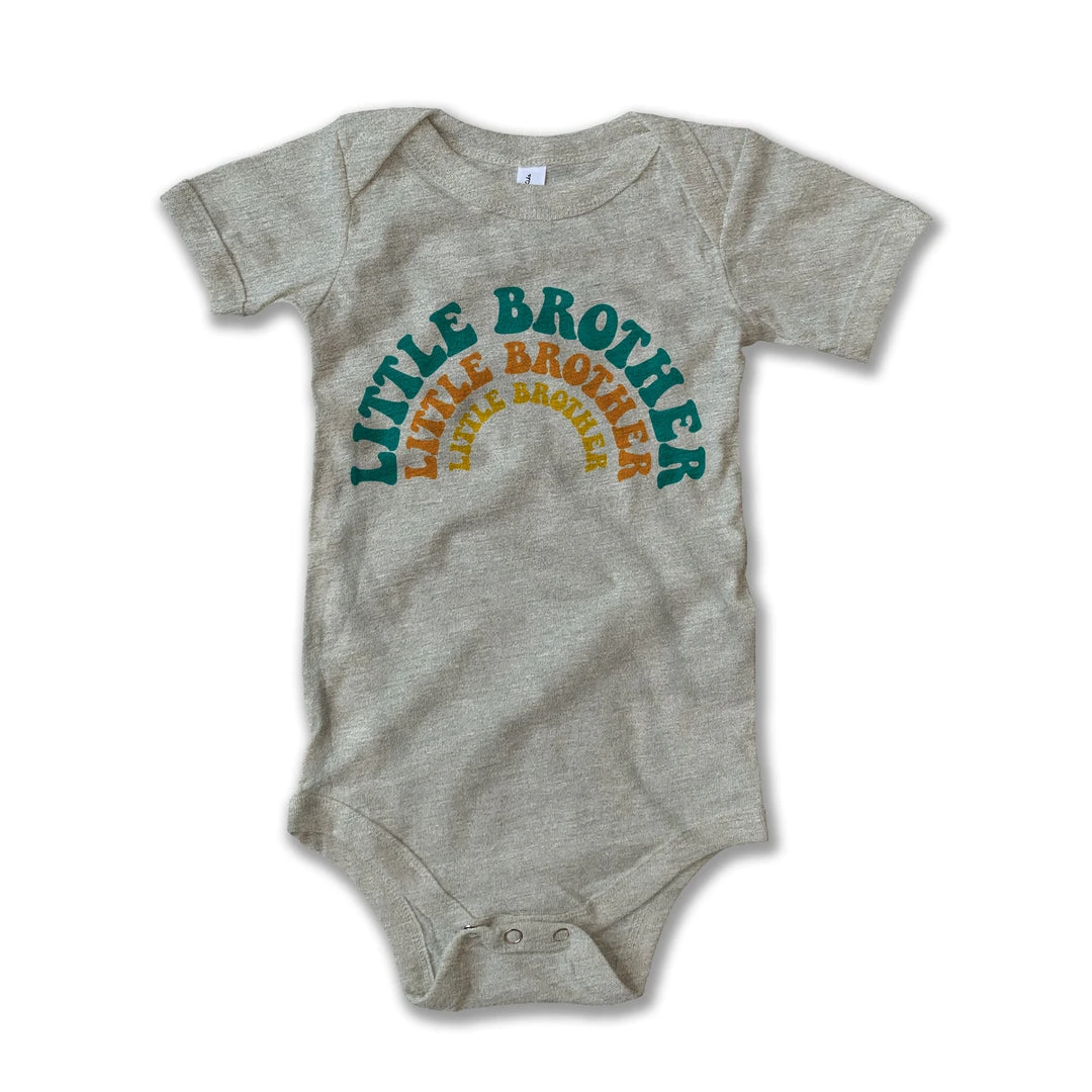 Rivet Apparel Bodysuits Little Brother Heather Stone Vintage Onesie 3 Rivet Apparel Bodysuits Little Brother Heather Stone Vintage Onesie