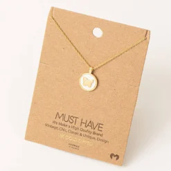 Fame Accessories Necklaces White Butterfly Coin Necklace