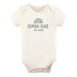 Tenth + Pine Human Kind Be Both Black + Natural Organic Onesie Bodysuits