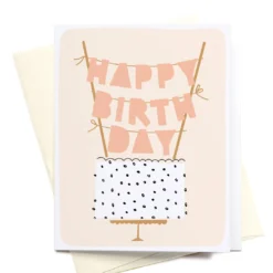 Onderkast Party Time Happy Birthday Cake Topper Greeting Card
