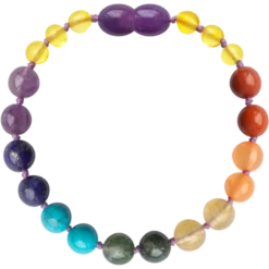 Powell's Owl Jewelry Amber Gemstone Honey + Chakra Bracelet