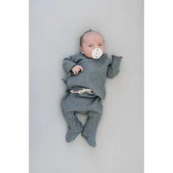 Mebie Baby Preemie + Newborn Charcoal Organic Cotton Waffle Layette Set