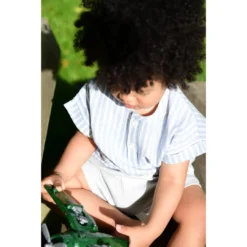 Eli + Nev Blue Cotton Striped Pocket Tee Tops