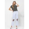 J+j Light Denim Cropped Flare Jeans Jeans + Pants