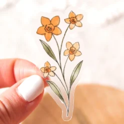 Elyse Breanne Designs Clear Yellow Daffodils Sticker Paper Goods