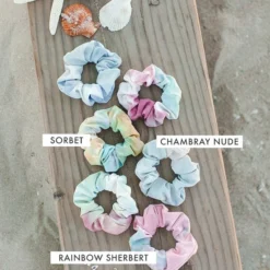J+j Scrunchies Chambray Nude Tie Dye Scrunchie