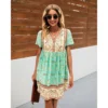 J+j Green Floral Boho Dress Dresses 2 J+j Green Floral Boho Dress Dresses