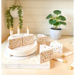 Elm + Otter Funfetti Birthday Wooden Toy Cake