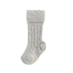 Olivia J Oatmeal Ribbed Knee High Scalloped Socks