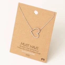 Fame Accessories Silver Heart Necklace Necklaces