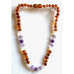 Sweet Tree Amber Amber + Amethyst + Opalite Necklace 13"