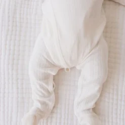 Jamie Kay Natural Organic Cotton Pointelle Wrap Romper