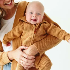 Goumi Kids Acorn Organic Cotton Knit Hoodie