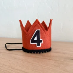 Cutest Little Party # 4 Copper Felt + Black Pom Trim + Black/white Crown Party Time