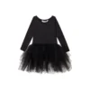 I Love Plum Black Long Sleeve Tutu Dress