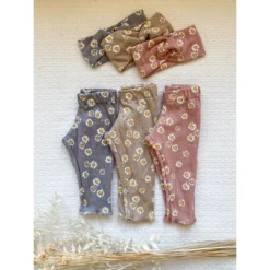 Evelina Apparel Grey Daisy Jersey Leggings