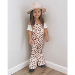 Bailey's Blossoms Flower Child Andi Jumper Pleated Bell Bottom Jumpsuit Overalls + Rompers