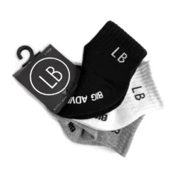 Little Bipsy Grey + Black + White 3 Pack Socks