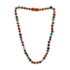 Sweet Tree Amber Cognac Amber + Green/blue Necklace 15"
