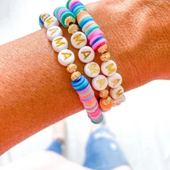 J+j Bracelets Mama Pink + Blue + Orange Bracelet