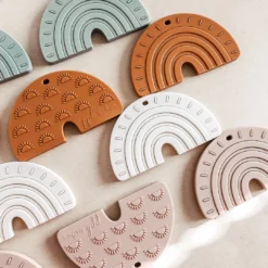 Pretty Please Teethers Toys Mahogany Rose Rainbow + Rays Teether Toy