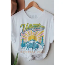 J+j Yellowstone National Park White Tee