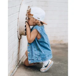 Little Bipsy Outerwear Light Wash Denim Vest