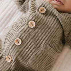 Jamie Kay Woodland Organic Cotton Waffle Knit Lincoln Romper