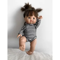 Black + White Ribbed Romper Minikane Clothing