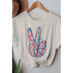 J+j Peace Sign Cream America Tee