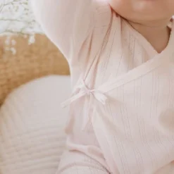 Jamie Kay Overalls + Rompers Rose Quartz Organic Cotton Pointelle Wrap Romper