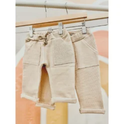 Evelina Apparel Bottoms Beige French Terry Sweatpants
