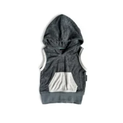 Little Bipsy Slate Blue Terry Sleeveless Tank Hoodie Tops